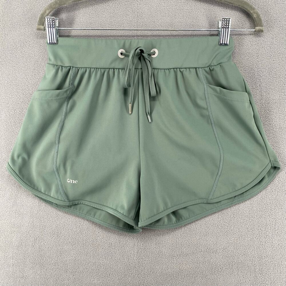One 5 One Drawstring Elastic Waist Running Shorts Medium 8 Green Athletic